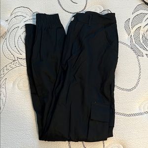 black cargo trousers